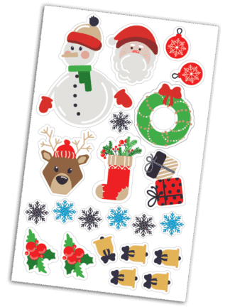 22x Karácsonyi matrica