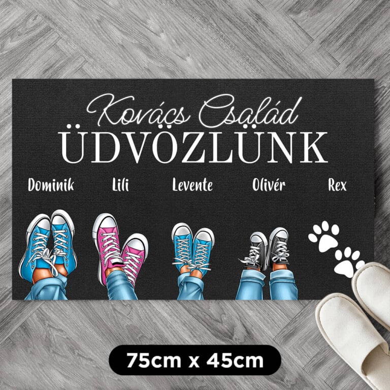 Személyre szabott lábtörlő - Családtagok cipői