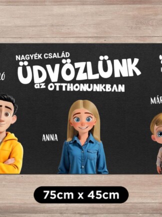 Személyre szabott lábtörlő - Rajzfilm család