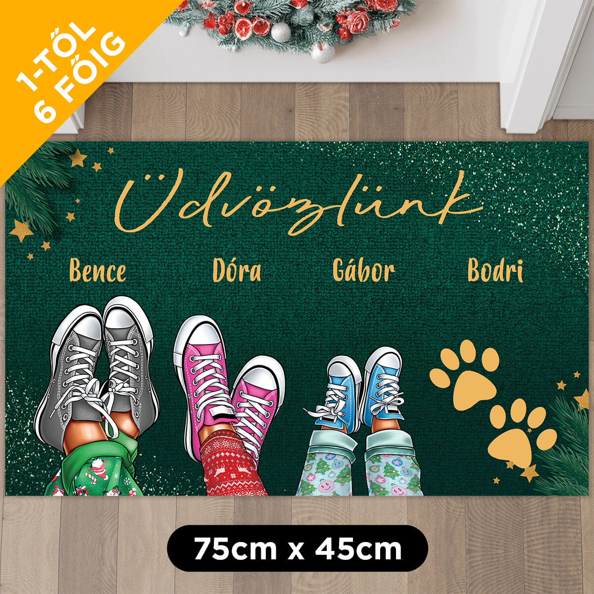 Személyre szabott lábtörlő - Tornacipő - Ünnepek