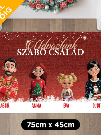Személyre szabott lábtörlő - "Kellemes Ünnepeket"