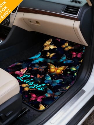 Egyedi pillangós autószőnyeg – személyre szabva a neveddel