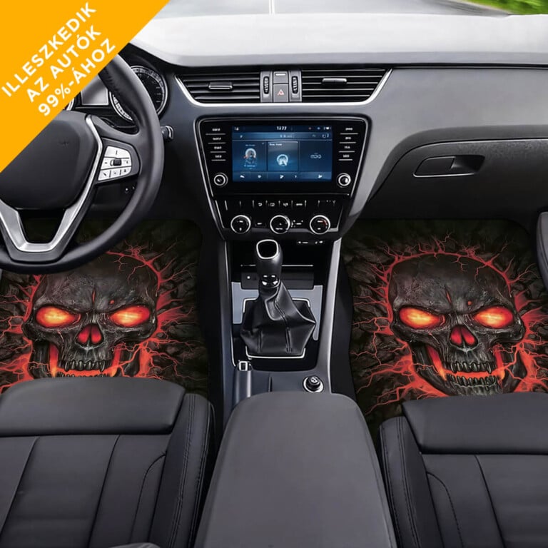 „Pokolkoponya” – egyedi autószőnyegek saját szöveggel