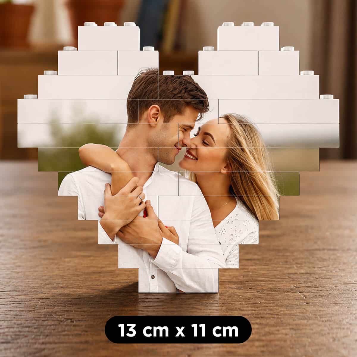 Egyedi Fényképes Szív Építőkocka Puzzle