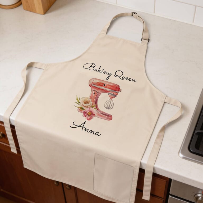 Személyre szabott kötény – Baking queen